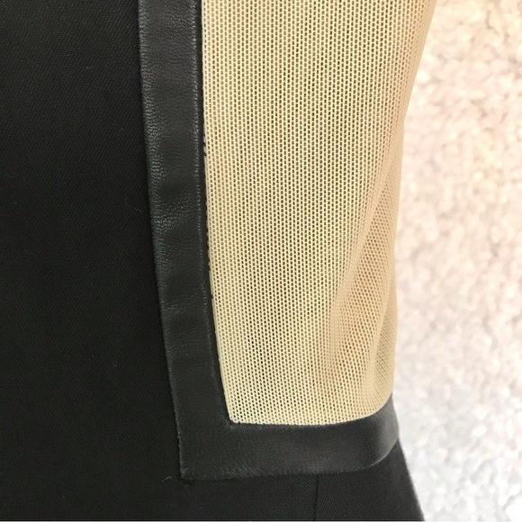 RAG & BONE Piper Leather Trim Mesh Panels Mini Sheath Dress Black and Tan Size 2 - Picture 10 of 16